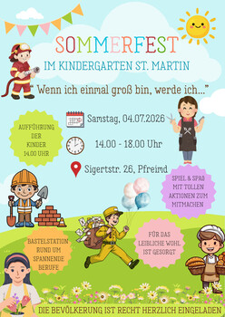 Sommerfest am Samstag, 04.Juli um 14.00 Uhr